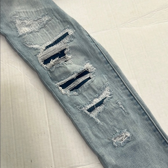 American Eagle Outfitters Jeans patches underneath distress Next Level Stretch 8 - Picture 10 of 14